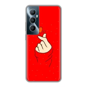 Чохол (Знак сердечка) для Realme C65 (Сердечко на червоному)