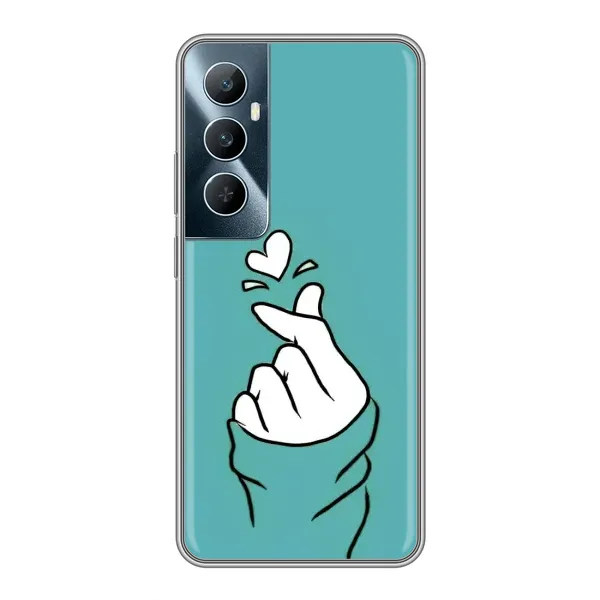 Чехол с рисунком «Сердечко на бирюзовом» для Realme C65 Чехол с рисунком «Сердечко на бирюзовом» для Realme C65