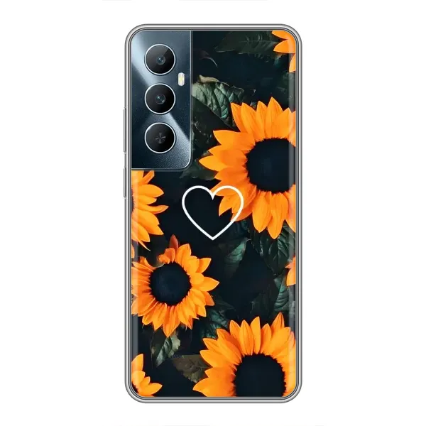 Чехол с рисунком «Сердечко в подсолнухах» для Realme C65 Чехол с рисунком «Сердечко в подсолнухах» для Realme C65
