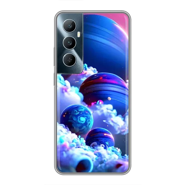 Чехол с рисунком «Синие планеты» для Realme C65 Чехол с рисунком «Синие планеты» для Realme C65