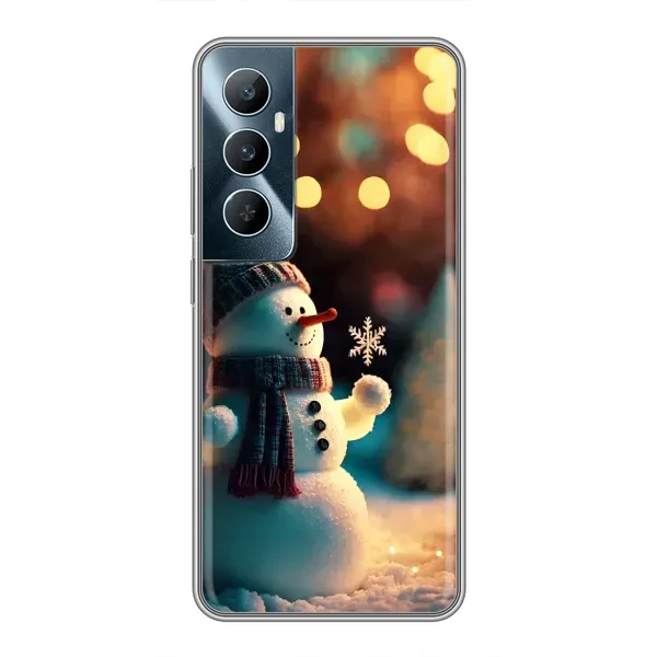 Чехол с рисунком «Снеговик праздничный» для Realme C65