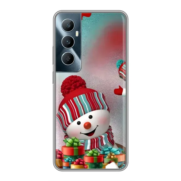 Чехол с рисунком «Снеговик в шапке» для Realme C65