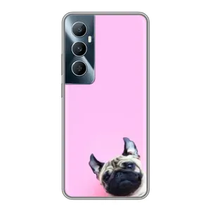 Бампер для Realme C65 з картинкою "Песики" (Собака на рожевому)