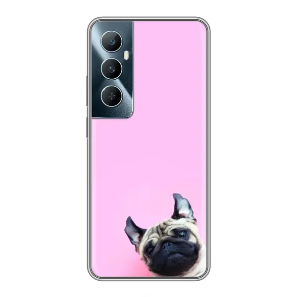 Чехол с рисунком «Собака на розовом» для Realme C65 Чехол с рисунком «Собака на розовом» для Realme C65