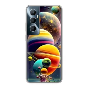 Чехол (ТПУ) с планетами на Realme C65 (Солнечна система)