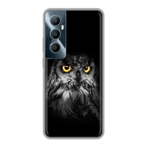 Чохли з принтом СОВИ для Realme C65 (Сова на чорному)