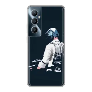 Силиконовый чехол с картинкой "Герой Pubg" на Realme C65 (В экиперовке)