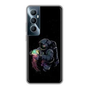 Силиконовый Чехол с принтом "Космонавты" на Realme C65 (В руках земля)