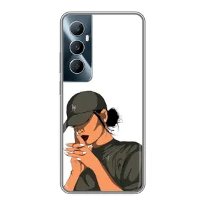 Силіконовый Чохол на Realme C65 з картинкой Модных девушек (У зеленому)