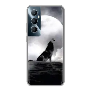 Чохол з Вовком на Realme C65 (Вовк і місяць)