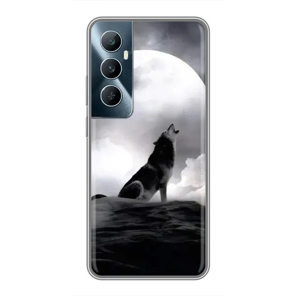 Чехол с рисунком «Волк и луна» для Realme C65 Чехол с рисунком «Волк и луна» для Realme C65
