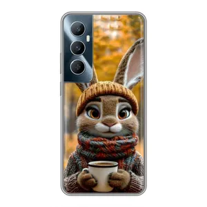 Друкований чохол 'Звірята з кавою' для Realme C65 (Зайчик з кавою)