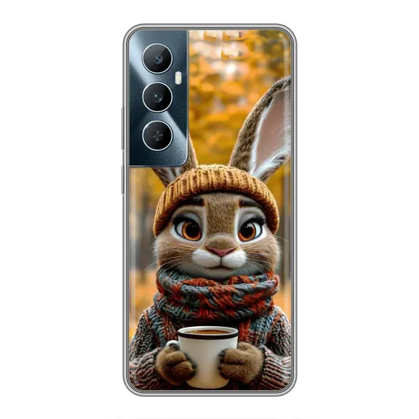Чехол с рисунком «Зайчик с кофе» для Realme C65 Чехол с рисунком «Зайчик с кофе» для Realme C65