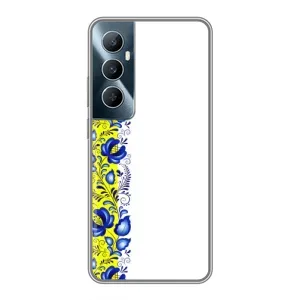 Силиконовый Чехол на Realme C65 с картинкой Вышиванки (Желто-синяя вышиванка)