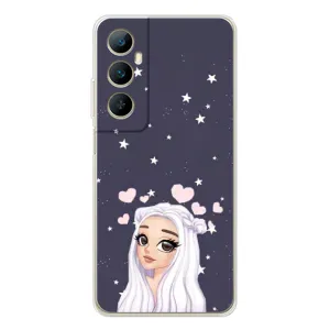 Чехол Стильные девушки на Realme C66 (Девушка и сердечки)