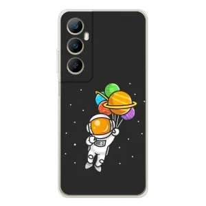 Силиконовый Чехол с принтом "Космонавты" на Realme C66 (Космонавт с шариками)