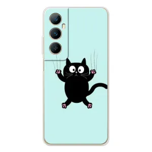 Силиконовый чехол с котиком для Realme C66 (Падающий кот)