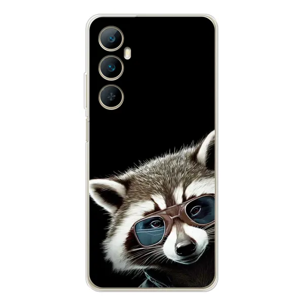 Чехол с рисунком «Стильный Енот» для Realme C66 Чехол с рисунком «Стильный Енот» для Realme C66