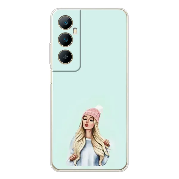 Чехол с рисунком «В шапке» для Realme C66 Чехол с рисунком «В шапке» для Realme C66