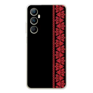 Силиконовый Чехол на Realme C66 с картинкой Вышиванки (Вышиванка на черном)
