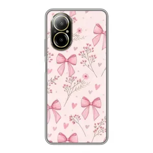 Чехол банты для Realme C67 (Банты с цветами)