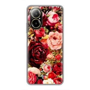 Силиконовый бампер с принтом (цветочки) на Реалми с67 (Букет цветов)
