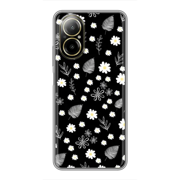 Чехол с рисунком «цветение на чорном» для Realme C67 Чехол с рисунком «цветение на чорном» для Realme C67