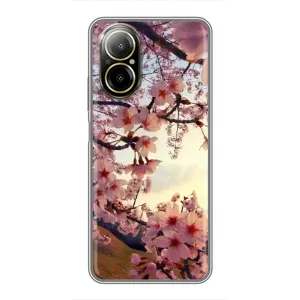 Чехол с принтом САКУРЫ на Realme C67 (Цветущая сакура)