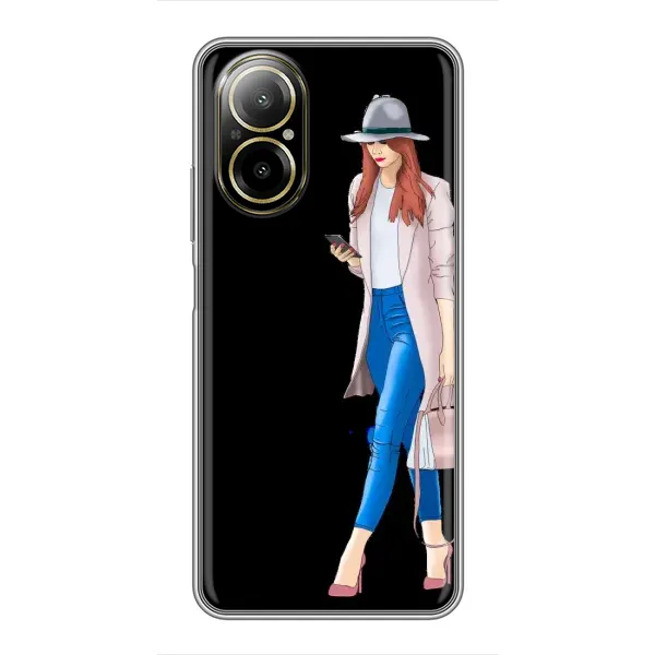 Чехол с рисунком «Девушка со смартфоном» для Realme C67 Чехол с рисунком «Девушка со смартфоном» для Realme C67