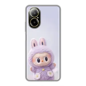 Чехол с принтом Лабубу для Realme C67 (Фиолетовый Лабубу)