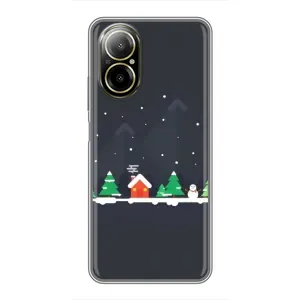 Силіконовий бампер на різдво для Realme C67 (Місто зимове)