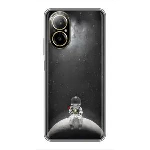 Силіконовый Чохол з принтом "Космонавти" на Realme C67 (Космонавт романтик)