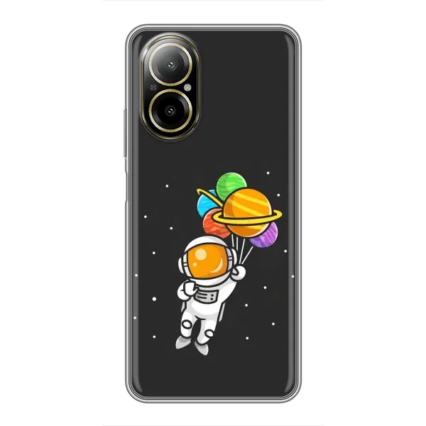 Чехол с рисунком «Космонавт с шариками» для Realme C67 Чехол с рисунком «Космонавт с шариками» для Realme C67