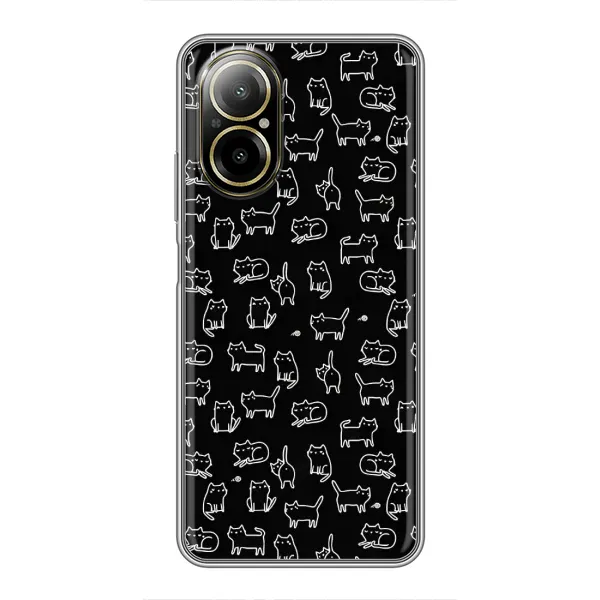 Чехол с рисунком «Котики на черном» для Realme C67