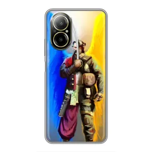 Чехол с картинкой (Патриотический КОЗАК) на Realme C67 (Козак с крыльями)