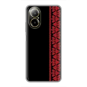 Силиконовый Чехол на Realme C67 (Красная Вышиванка)