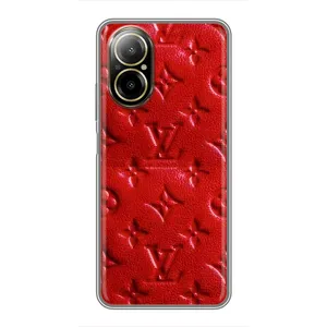 Текстурный Чехол Louis Vuitton для Реалми с67 (Красный ЛВ)