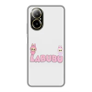 Чехол с принтом Лабубу для Realme C67 (Логотип Лабубу)