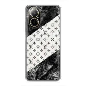 Чехол Стиль Louis Vuitton на Realme C67 (LV на белом)