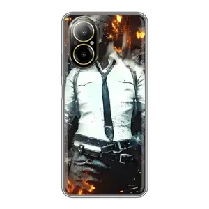 Силиконовый чехол с картинкой "Герой Pubg" на Realme C67 (Man Пубг)