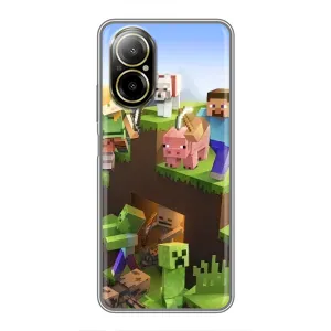 Чехлы для Realme C67 (Персонажи Майн Крафт) (Майн-крафт)