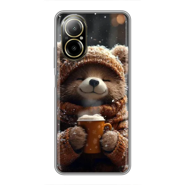 Чехол с рисунком «Медвежонок с кофе» для Realme C67 Чехол с рисунком «Медвежонок с кофе» для Realme C67