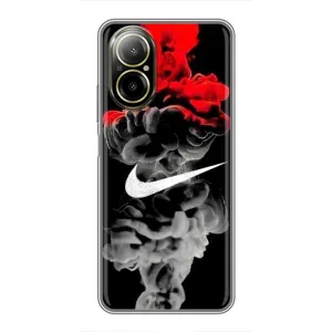 Силиконовый Чехол на Realme C67 с картинкой Nike (Nike дым)