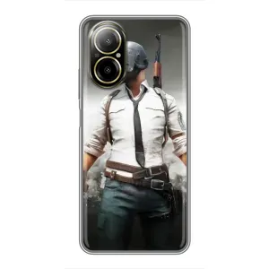 Силиконовый чехол с картинкой "Герой Pubg" на Realme C67 (Пабг)