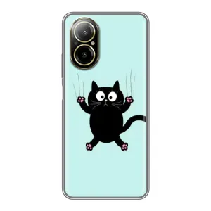 Силіконовий чохол з котиком для Realme C67 (Падаючий кіт)
