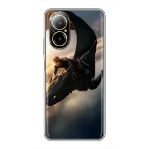 Чехол дракон Беззубик для Realme C67 (Полет Беззубика)