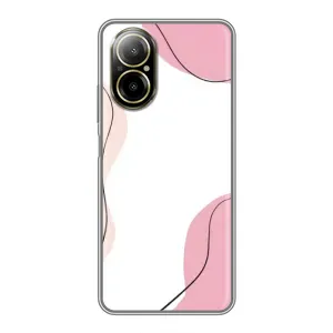 Чехол цветочный дизайн для Realme C67 (Розовый фон)