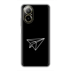 Чохол з картинками на чорному фоні для Realme C67 (Літак)