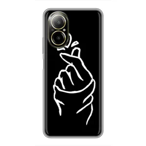 Чехлы (Знак сердечка) на Realme C67 (Сердце на черном)