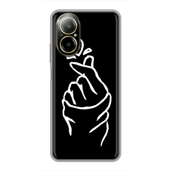 Чехол с рисунком «Сердце на черном» для Realme C67 Чехол с рисунком «Сердце на черном» для Realme C67